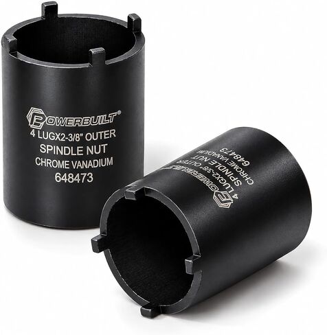 Powerbuilt Spindle Nut Socket, Removal Spindle Nuts, 4-Lug, Dodge, Chevy, Ford, GM Trucks, Hub Sockets, Truck Repair Tool - 648477 in Kuwait