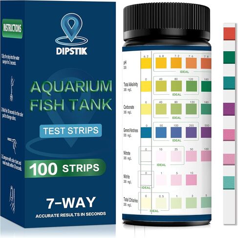 Aquarium Test Strips,7-Way Freshwater Saltwater Fish Tank Pond Test(100ct) in Saudi Arabia
