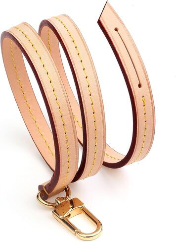 jiesinlov Natural Vachetta Leather Replacement Bags Thin Short Purse Strap Shoulder Straps for Multi Pochette Boulogne Montaigne Accessories.Solid Brass Hardware(Apricot-Width:0.43in&Length:23.6in) in Kuwait