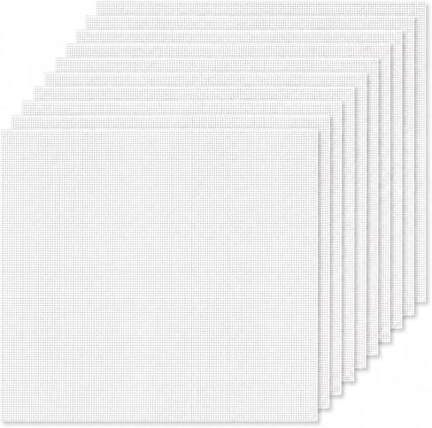 Zplontya 10 Pack Blank Needlepoint Canvas 6 x 6 inch Cotton Canvas 18 Mesh in Saudi Arabia