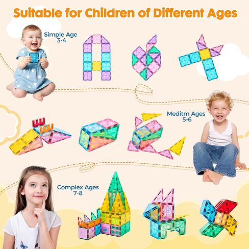 Anbalulu 182PCS Magnetic Tiles, Large Castle Building Blocks for Kids in Kuwait
