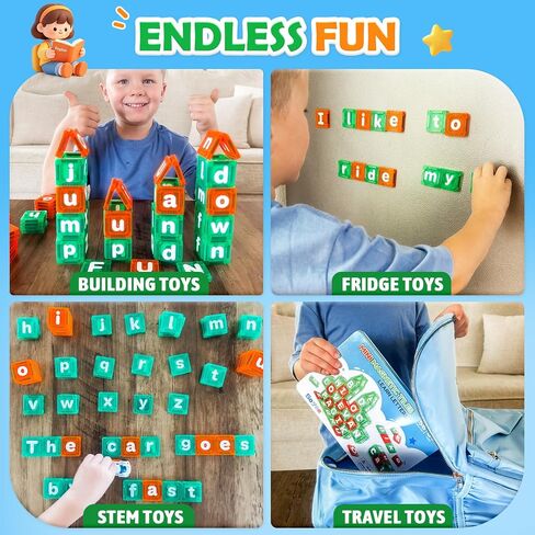 Magnetic Tiles Learn Letters Magnetic Building Blocks for Kids Ages 3-12 in Kuwait