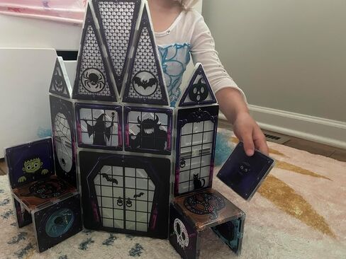 CreateOn Crayola Halloween Glow Magnetic Haunted House Tiles Set, Building Set for Kids, STEM Toys for Boys and Girls Ages 3 and Up, 28-Piece Set in Saudi Arabia