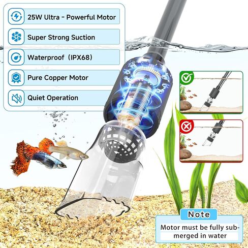 fishkeeper 6 in 1 Electric Aquarium Gravel Cleaner, Fish Tank Cleaner Kit in Saudi Arabia