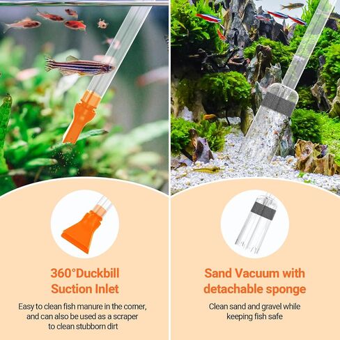 Yaubay 132GPH Manual Aquarium Gravel Cleaner, Fish Tank Siphon Vacuum Cleaner with Adjustable Water Flow for Cleaning Dirt, Water Change & Wash Sand Aquarium Cleaning Tools in Saudi Arabia