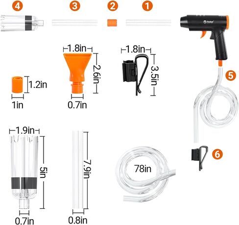 Yaubay 132GPH Manual Aquarium Gravel Cleaner, Fish Tank Siphon Vacuum Cleaner with Adjustable Water Flow for Cleaning Dirt, Water Change & Wash Sand Aquarium Cleaning Tools in Saudi Arabia
