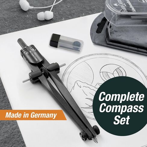 Faber-Castell Stream Quick-set Compass - Black Stone, 174530 in Kuwait