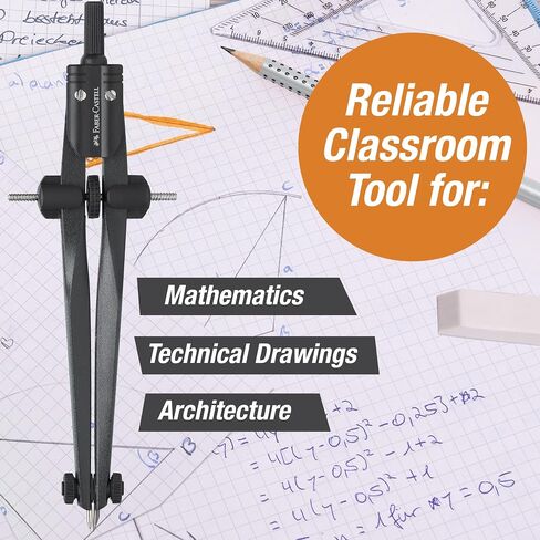 Faber-Castell Stream Quick-set Compass - Black Stone, 174530 in Kuwait