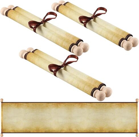 Makevivi 2 قطعة من الورق المخطوط الفارغ مع قضبان خشبية، لقائمة شقية أو لطيفة، والكتابة، ونذور الزفاف، والدعوة، ورسالة الحب، والدعامة التنكرية، وعصر النهضة، 7.5 × 31.5 بوصة in Kuwait