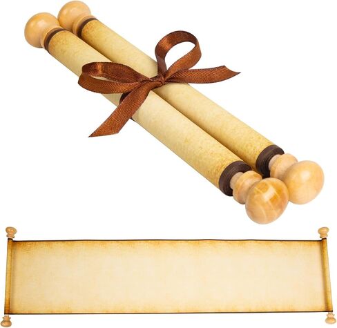 Blank Scroll Paper with Wood Rods, 7.1 x 30.5 inches in Kuwait
