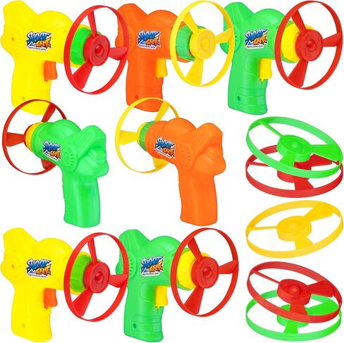 12 Pack Flying Disc Shooters for Kids, Interactive Cat Fetch Spinning Saucer Launcher, Indoor & Outside Toys, Party Favor Frisbees, Cat Propellers in Kuwait