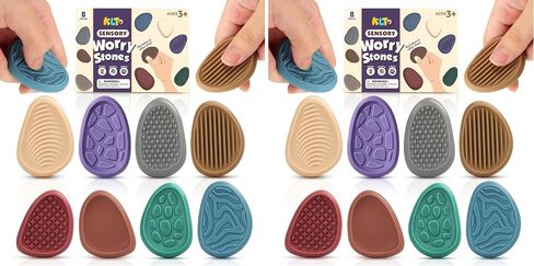 Fidget Toys Adults Sensory Stone: 8 Pack Texture Worry Stone for Kids Calming - Sensory Autism Toys for Stress Relief - Quiet Small Fidgets for Classroom Prizes in Kuwait