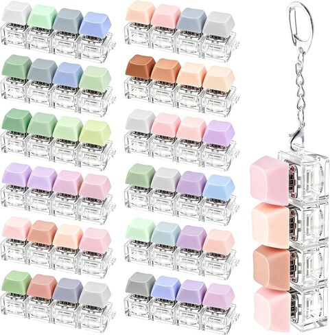 12 Pcs Keyboard Fidget Toy for Adult Kids Stress Relief, Fidget Keychain Keyboard Decompression Button Finger Clicker Toys, Button Fidget Gifts Birthday Party Favors Goodie Bag Fillers in Saudi Arabia