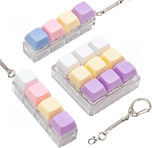 3 Pcs Keyboard Fidget Toys, Stress Relief Colorful Fidget Clicker Keychain in Saudi Arabia