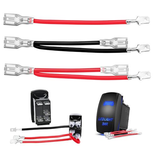 Nilight Side Lights Rocker Switch Led Light Bar Switch 5Pin Laser On Off SPST مفاتيح 20A/12V 10A/24V مفتاح أزرق مع مجموعة أسلاك توصيل للسيارات والشاحنات RVs، ضمان لمدة عامين in Kuwait