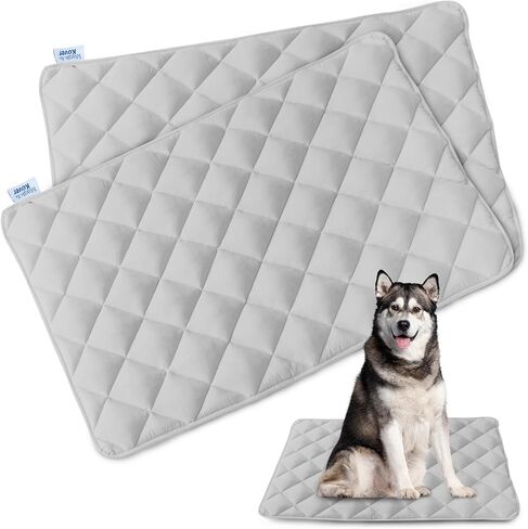 Dog Crate Pad 2 Pack, Soft Dog Crate Mat with Anti-Slip Bottom, Grey in Kuwait