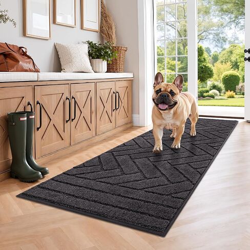 Tindbea Dog Door Mat for Mud Paws, Dirt Trapper Mud Mat, 20"x48" Charcoal in Saudi Arabia