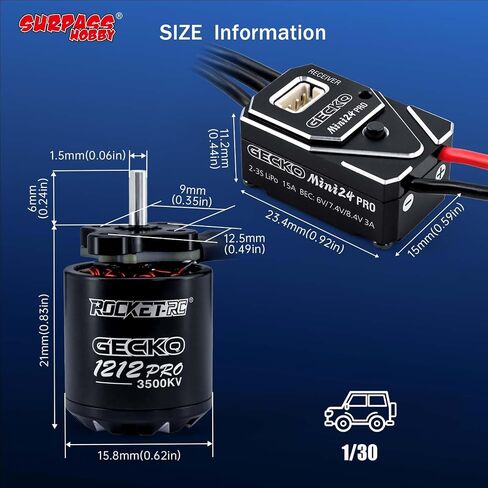 Surpass Hobby 1212 3500KV 8.4V Brushless Motor with 25A Brushless Esc Combo for 1/30 Axial SCX30 in Kuwait