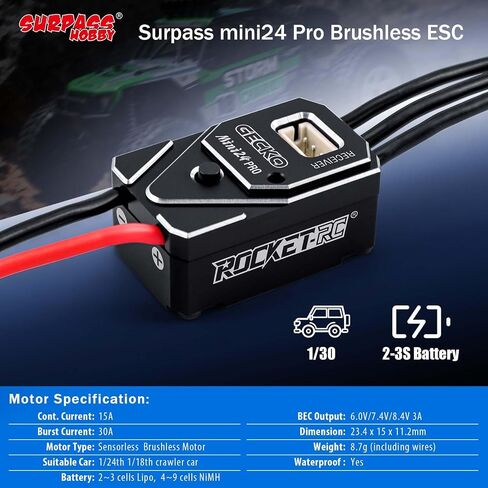 Surpass Hobby 1212 3500KV 8.4V Brushless Motor with 25A Brushless Esc Combo for 1/30 Axial SCX30 in Kuwait