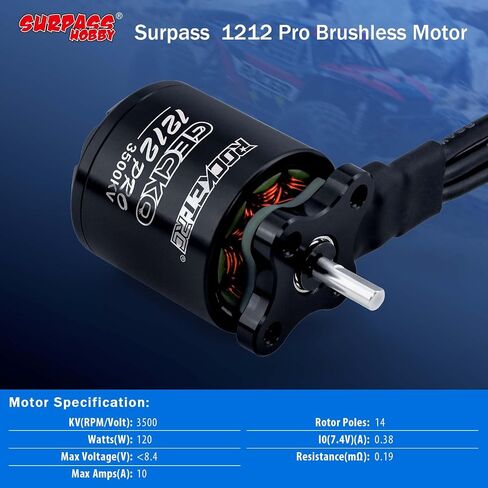 Surpass Hobby 1212 3500KV 8.4V Brushless Motor with 25A Brushless Esc Combo for 1/30 Axial SCX30 in Kuwait