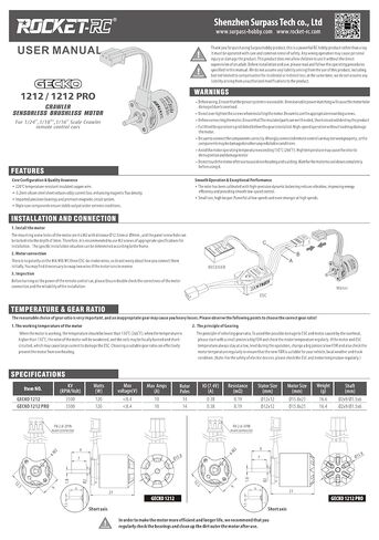 Surpass Hobby 1212 3500KV 8.4V Brushless Motor with 25A Brushless Esc Combo for 1/30 Axial SCX30 in Kuwait