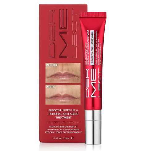 Dermelect Smooth Upper Lip Professional - Anti Aging Cream with Hyaluronic Acid, Collagen, Retinol, Brightening & Smoothing Treatment for Lip Lines, Smile Lines, Discoloration, Lipstick Bleeding 0.5 oz in Kuwait