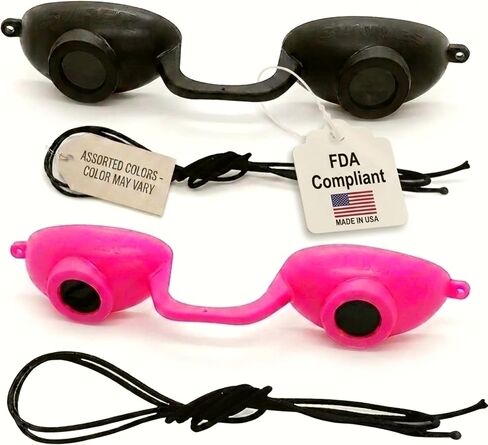 عبوتان من نظارات EVO FLEX Sunies المرنة لسرير تسمير البشرة، نظارات حماية العين من الأشعة فوق البنفسجية (أسود)، متوافقة مع إدارة الغذاء والدواء الأمريكية in Kuwait