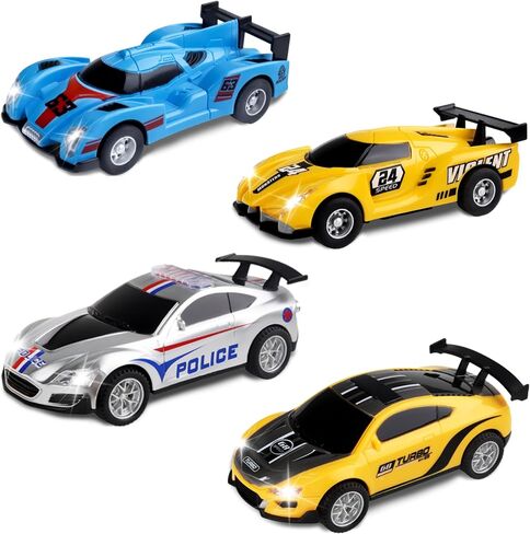 Slot Car Race Track Set for Boys, Electric Track with Light and 4 Slot Cars in Saudi Arabia
