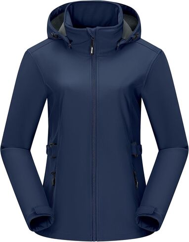 سترة نسائية من Outdoor Ventures مع غطاء رأس قابل للإزالة، سترة واقية معزولة مقاومة للماء ومعطف دافئ مبطن بالصوف in Kuwait