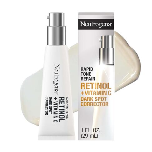 Neutrogena Rapid Tone Repair Retinol + Vitamin C Dark Spot Corrector Face Serum, Daily Anti-Wrinkle Retinol Dark Spot Corrector to Brighten & Even Tone, Mineral-Oil & Dye-Free, 1 oz in Kuwait