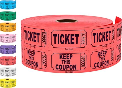 Tacticai 1000 Red Raffle Tickets, Double Roll, Ticket for Events, Entry, Class Reward, Fundraiser & Prizes in Kuwait