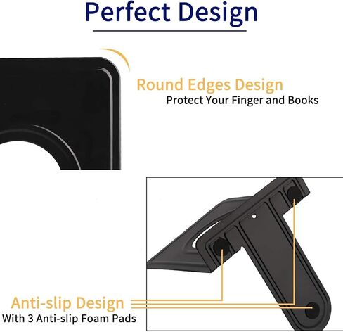 Jekkis 20pcs Book Ends Metal Bookends for Shelves, 6.6"x 5.7"x 5" Black Heavy Duty Bookends for Nonskid Bookend Supports Plain Large Bookends, Library Office Home, 10 Pair in Kuwait
