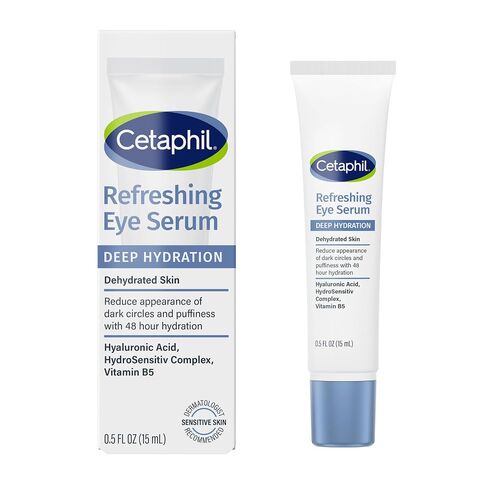 CETAPHIL Deep Hydration Refreshing Eye Serum, 0.5 fl oz, 48Hr Hydrating Under Eye Cream to Reduce the Appearance of Dark Circles, With Hyaluronic Acid, Vitamin E & B5 (Packaging May Vary) in Kuwait