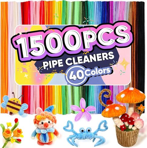 400 PCS Pipe Cleaners Bulk, 20 Colors Chenille Stems Pipe Cleaners Craft in Saudi Arabia