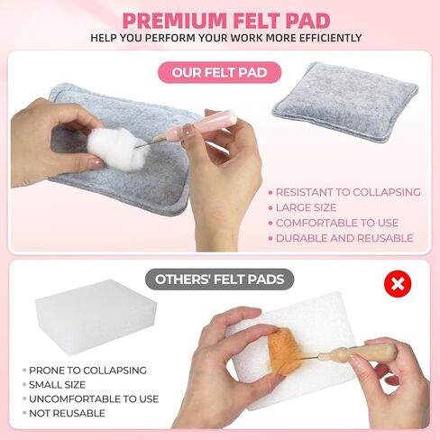 MOREJMTT Needle Felting Kit, 6 PCS Animal Needle Felting Beginner Kits, Wool Felt Needle Felting Tools Foam Pad, Craft Party Supplies for Beginners Adult(6pack Axolotl) in Saudi Arabia