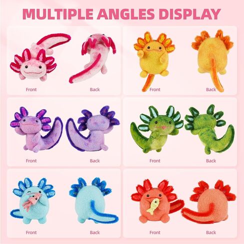 MOREJMTT Needle Felting Kit, 6 PCS Animal Needle Felting Beginner Kits, Wool Felt Needle Felting Tools Foam Pad, Craft Party Supplies for Beginners Adult(6pack Axolotl) in Saudi Arabia