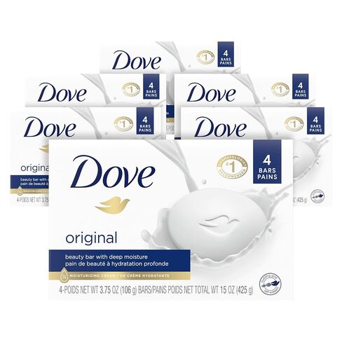Dove Beauty Bar Gentle Skin Cleanser Moisturizing for Gentle Soft Skin Care Original Made With 1/4 Moisturizing Cream 3.75 oz, 24 Bars in Kuwait
