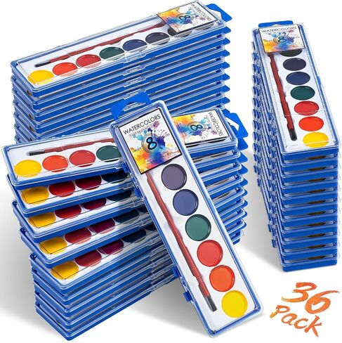 36 Pack Watercolor Paint Set, Washable Water Color Paint Bulk for Kids in Kuwait