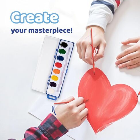 [24 PACK] Watercolor Paint Set | 8 Washable Watercolors for Kids with Brush in Kuwait