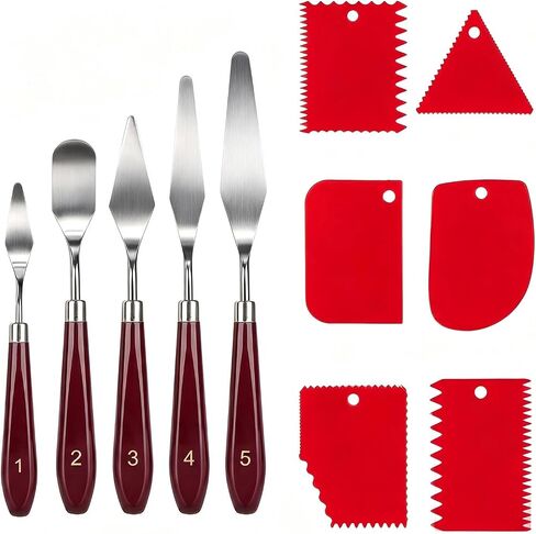 11Pcs Palette Knives Stainless Steel & Plastic Scrapers for Oil Acrylic Art in Saudi Arabia