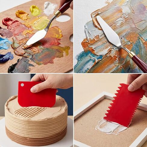 11Pcs Palette Knives Stainless Steel & Plastic Scrapers for Oil Acrylic Art in Saudi Arabia