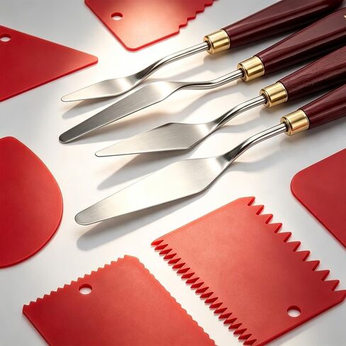 11Pcs Palette Knives Stainless Steel & Plastic Scrapers for Oil Acrylic Art in Saudi Arabia
