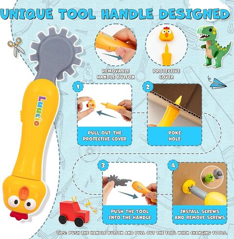 196PCS Cardboard Cutter for Kids, Cardboard Tools Toys for 5+ Boys Girls in Kuwait