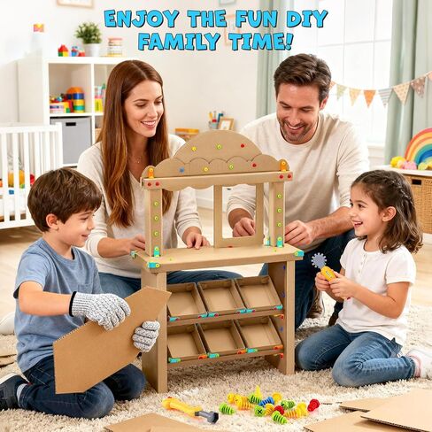 196PCS Cardboard Cutter for Kids, Cardboard Tools Toys for 5+ Boys Girls in Kuwait
