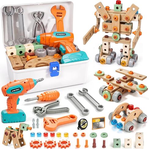 Kids Tool Set with Drill & Toolbox, 160PCS STEM Construction Building Toys in Kuwait