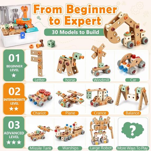 Kids Tool Set with Drill & Toolbox, 160PCS STEM Construction Building Toys in Kuwait