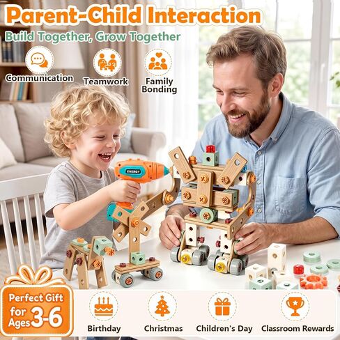 Kids Tool Set with Drill & Toolbox, 160PCS STEM Construction Building Toys in Kuwait