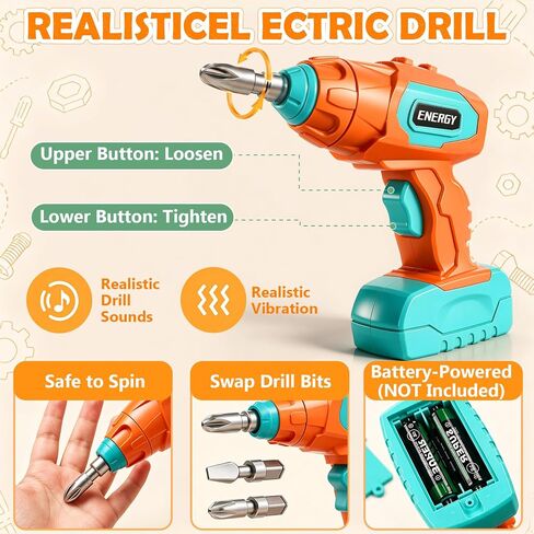 Kids Tool Set with Drill & Toolbox, 160PCS STEM Construction Building Toys in Kuwait