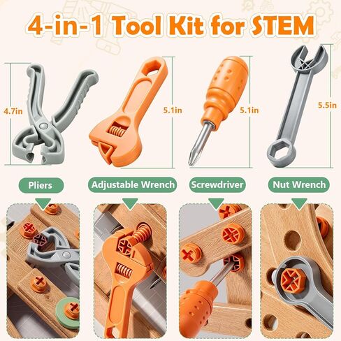 Kids Tool Set with Drill & Toolbox, 160PCS STEM Construction Building Toys in Kuwait