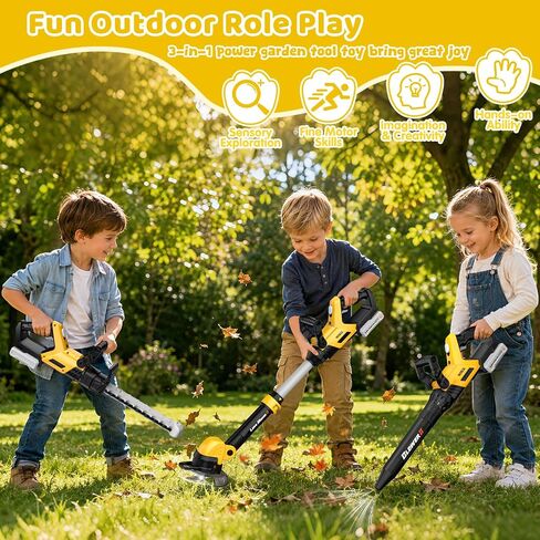 3-IN-1 Toddler Tool Set, Weed Wacker Toy, Kids Leaf Blower & Hedge Trimmer in Kuwait